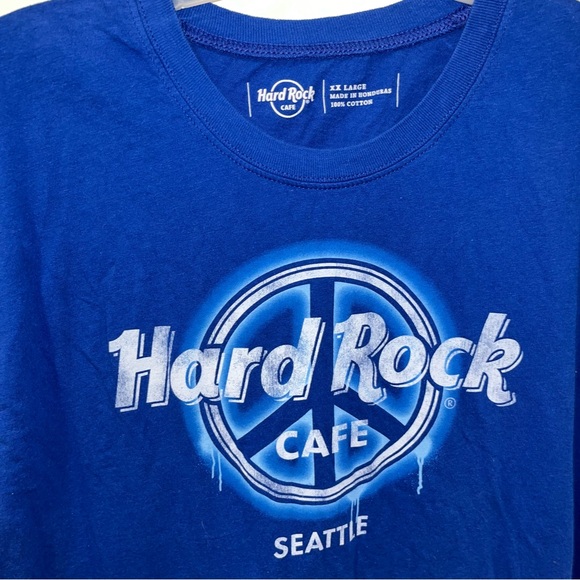 Hard Rock Cafe Seattle women's blue short sleeve graphic t-shirt size XXL - Picture 2 of 3